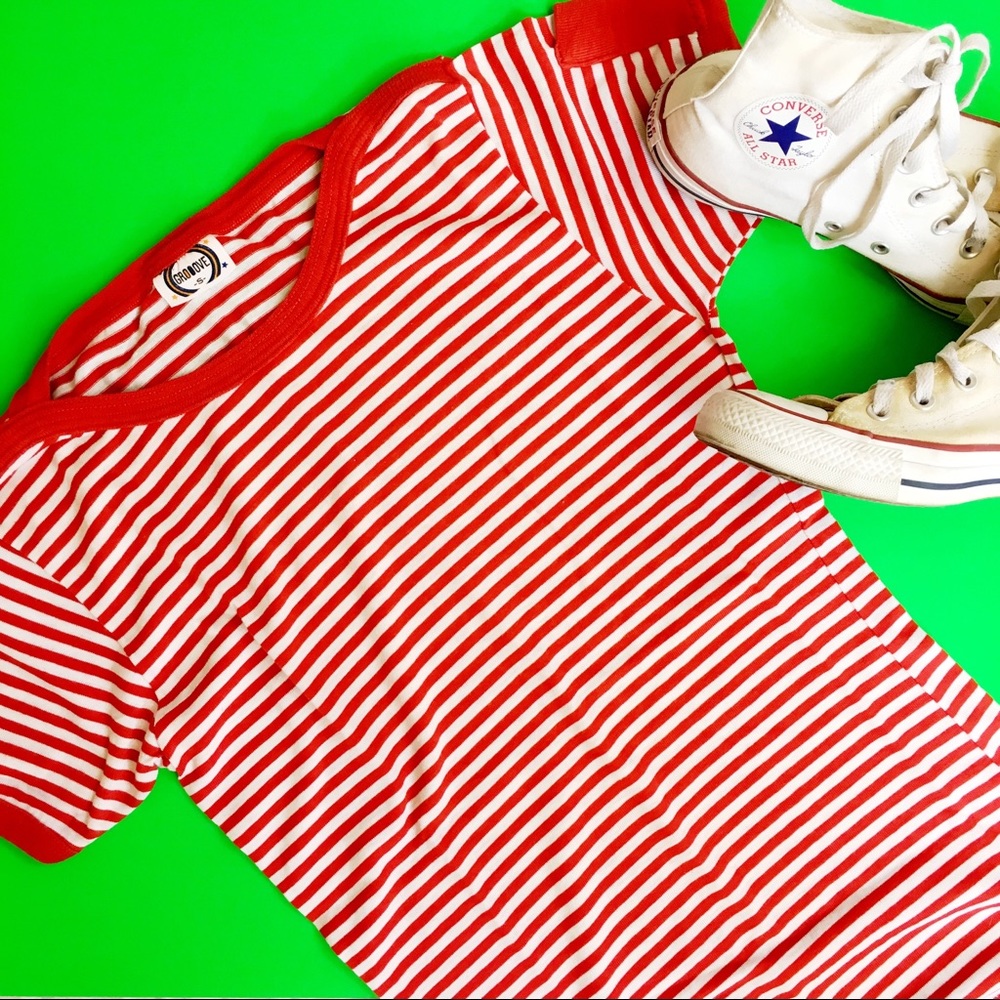 🌈Host Pick🌈 [VTG] Red & White Striped Ringer Tee